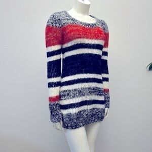 QED LONDON  knit striped long sweater / short sweater dress. Very soft. EEUC.